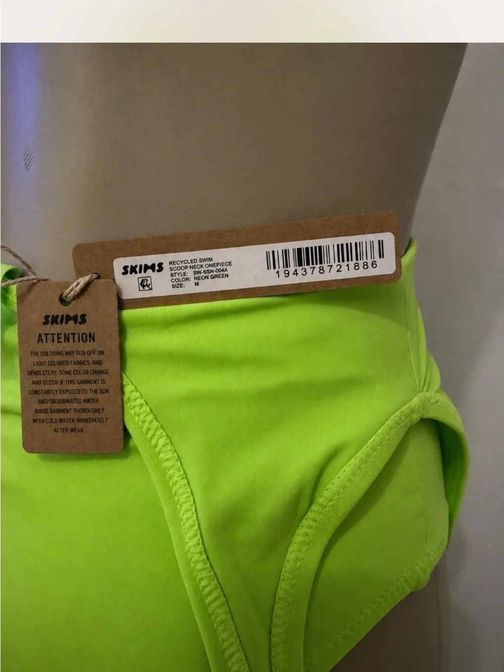 SKIMS Neon Lime Scoop One-Piece Swimsuit